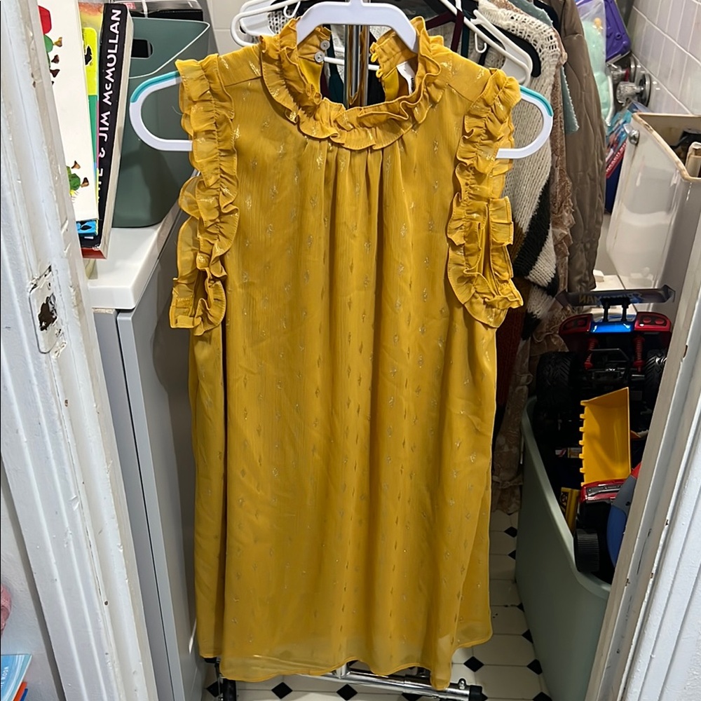 Ruffled Mustard Dress